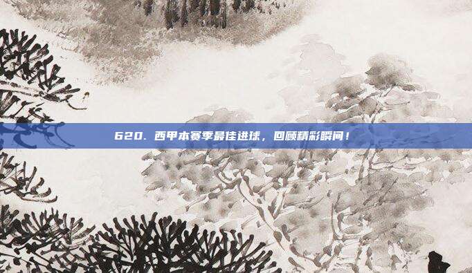 620. 西甲本赛季最佳进球，回顾精彩瞬间！⚽