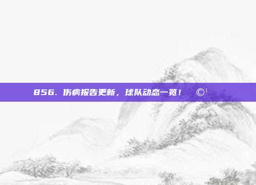 856. 伤病报告更新，球队动态一览！🩹📉