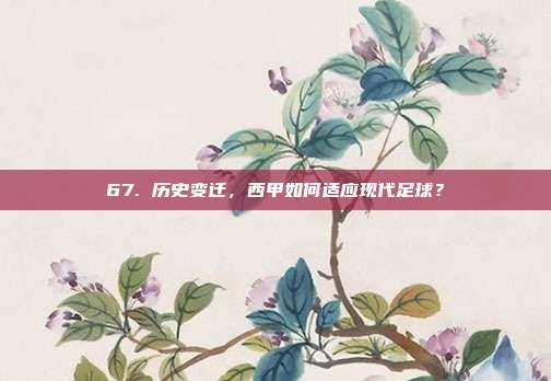 67. 历史变迁，西甲如何适应现代足球？