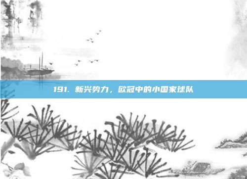 191. 新兴势力，欧冠中的小国家球队